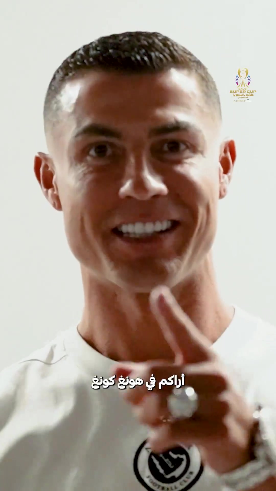 总裁秀中文🤩将在中国香港参加沙超杯，C罗用中文说&quot;你好&quot;👋